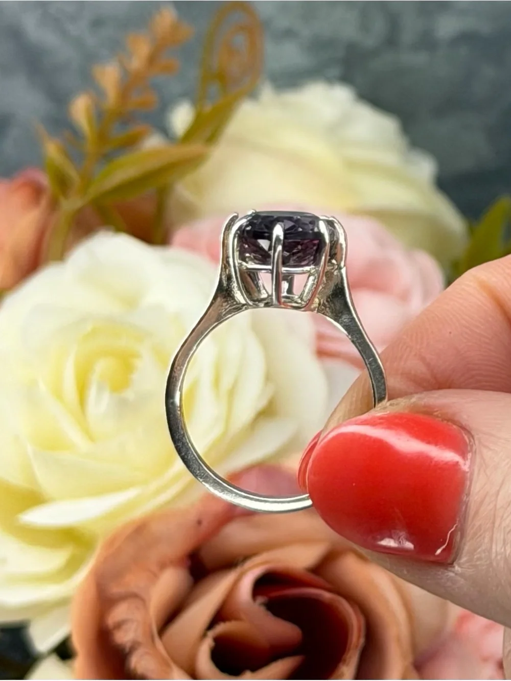 Sold!! Natural Alexandrite 6.05CT Certified 925 Sterling Silver Ring 7.5